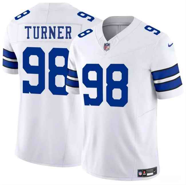 Men's Dallas Cowboys #98 Payton Turner White 2025 F.U.S.E Vapor Untouchable Limited Stitched Football Jersey